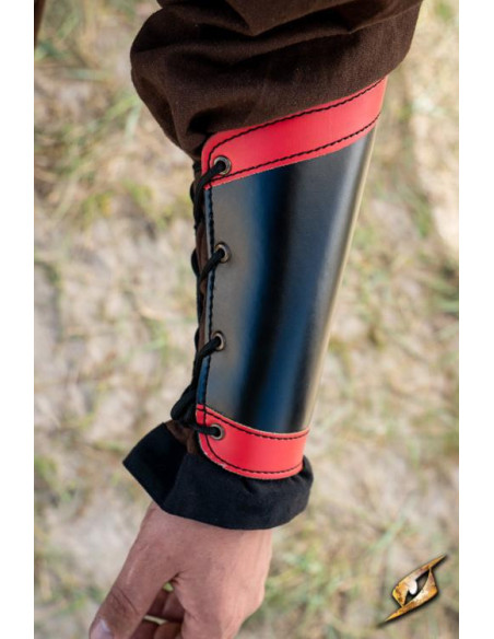 Braccialetti Warrior in nero-rosso,...