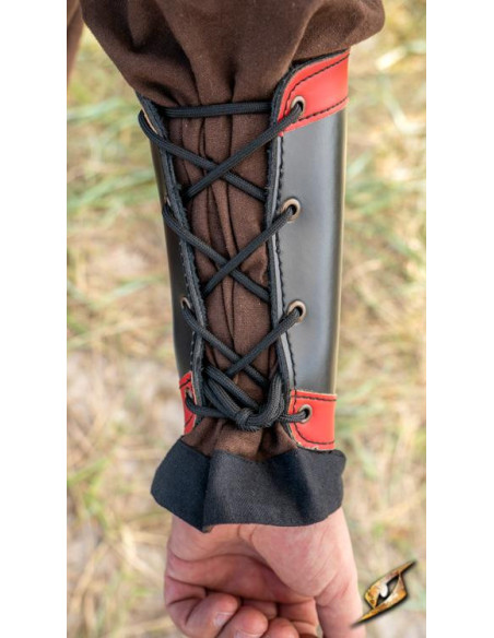 Braccialetti Warrior in nero-rosso,...