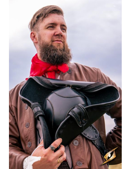 Cappello da pirata nero in pelle...