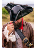 Cappello pirata nero in pelle sintetica