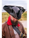 Cappello pirata nero in pelle sintetica