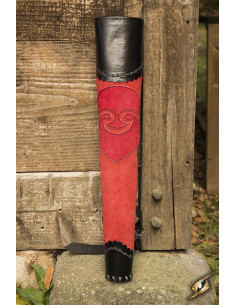 Faretra da arciere per Larp, bicolore rosso-nero