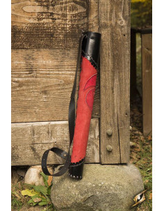 Faretra da arciere per Larp, bicolore rosso-nero 2