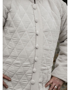 Gambeson lungo trapuntato con bottoni, colore naturale 2