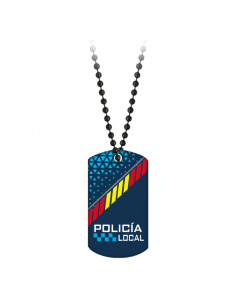 Badge con stampa 3D Polizia Locale, con catena
