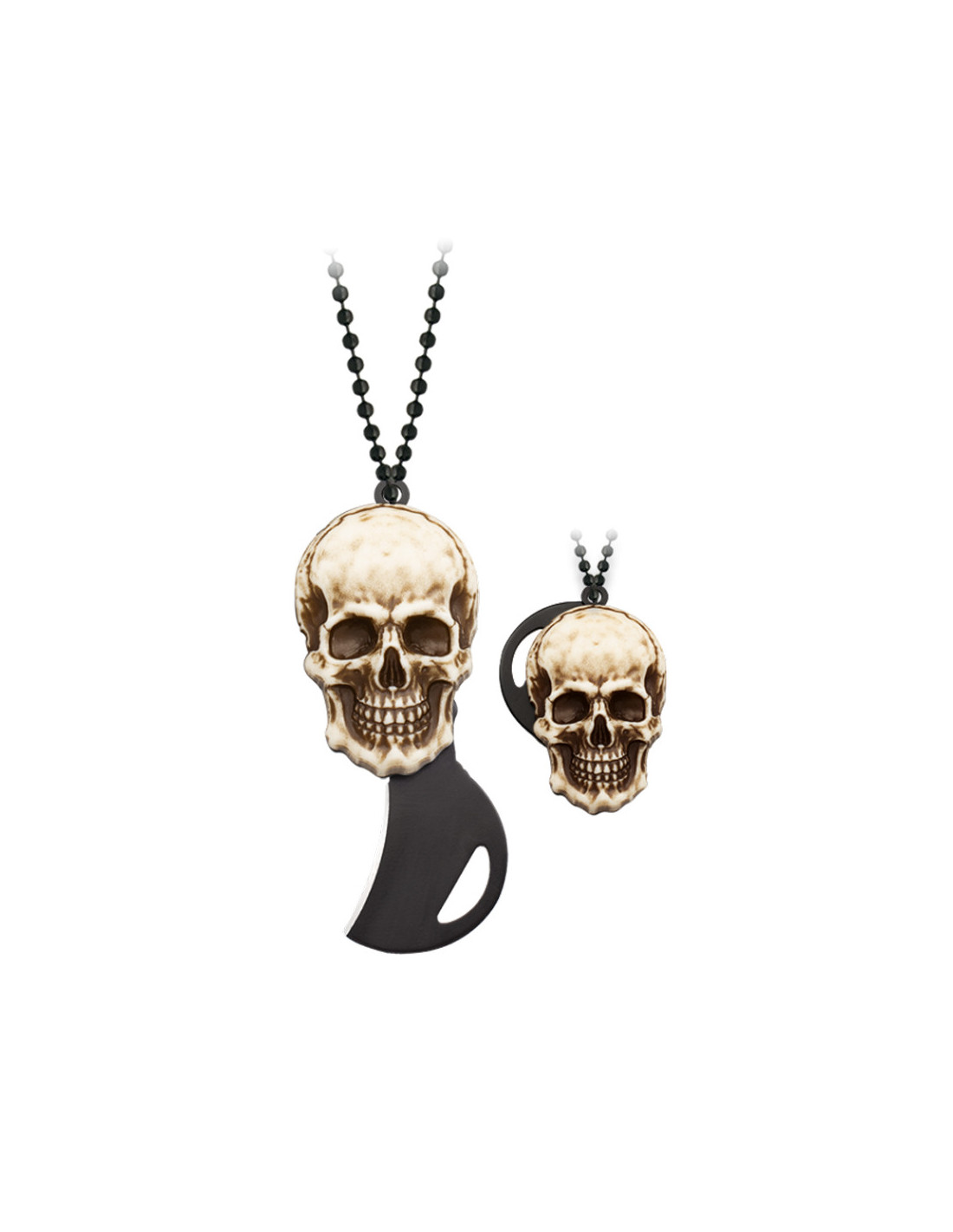 Mini coltellino tascabile con catena e manico Skull, lama 3 cm. ⚔️ Negozio