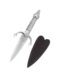 Pugnale da donna medievale con fodero in pelle