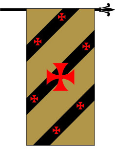 Stendardo Medievale con Croci Templari Rosse