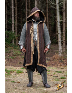 Gilet drago Dreki marrone con cappuccio