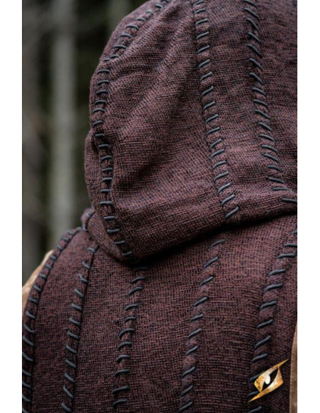 Gilet drago Dreki marrone con cappuccio