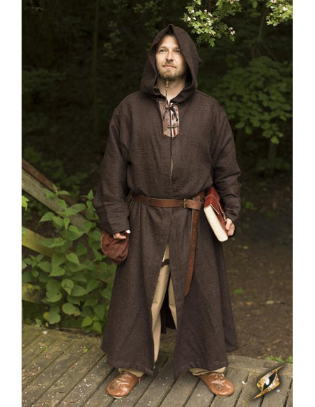 Tunica medievale marrone di monaco...