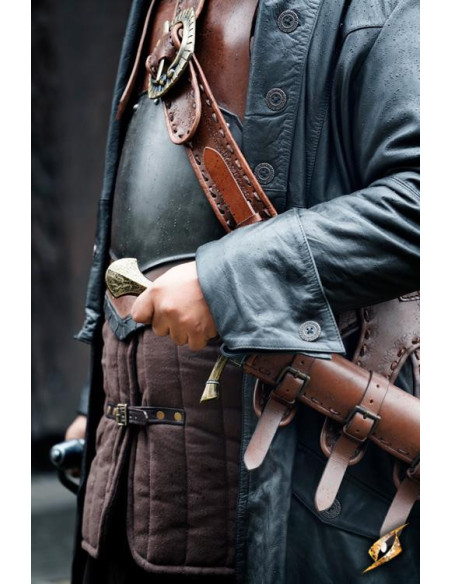 Cappotto Hellsing lungo in pelle nera