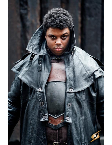 Cappotto Hellsing lungo in pelle nera