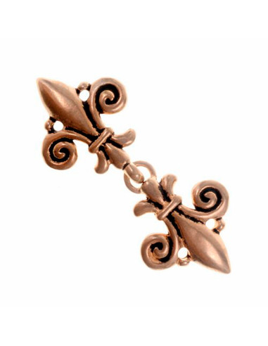 Chiusura dell'abito o del mantello medievale fleur de lis