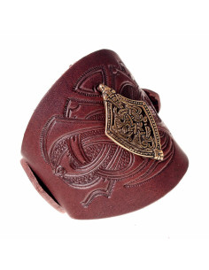 Bracciale Viking Harald con rilievi in pelle 2