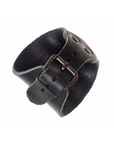 Bracciale fleur de lis medievale con rilievi in pelle 2