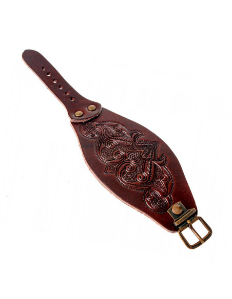 Bracciale medievale con rilievi in pelle