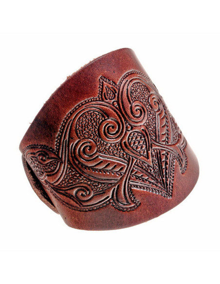 Bracciale medievale con rilievi in pelle