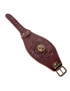 Bracciale nodi celtici con rilievi in pelle 2