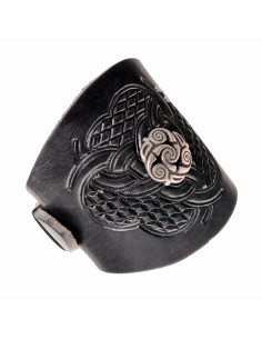 Bracciale nodi celtici con rilievi in pelle