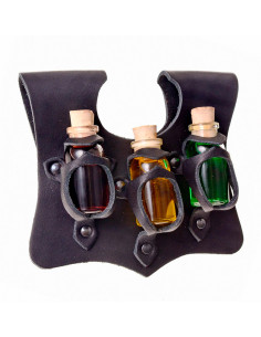 Baldric con 3 bottiglie di pozioni magiche, 10 ml.