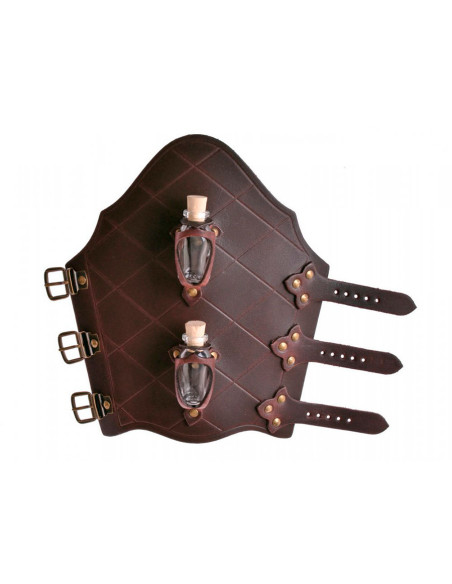 1 braccialetto di cuoio con 2 vasetti...