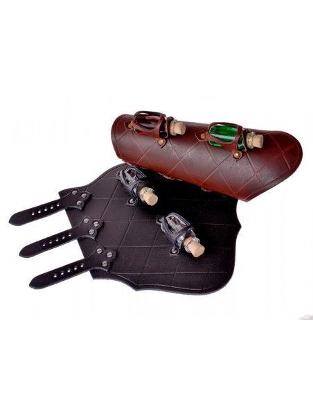 1 braccialetto di cuoio con 2 vasetti...