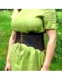 Cintura larga da donna con corpetto medievale allacciato