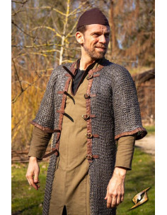 Cotta di maglia medievale della manica corta del soldato... 2