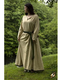 Tunica medievale a maniche lunghe beige per donna