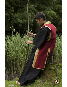 Cappotto Jinbaori o samurai in rosso-oro 2