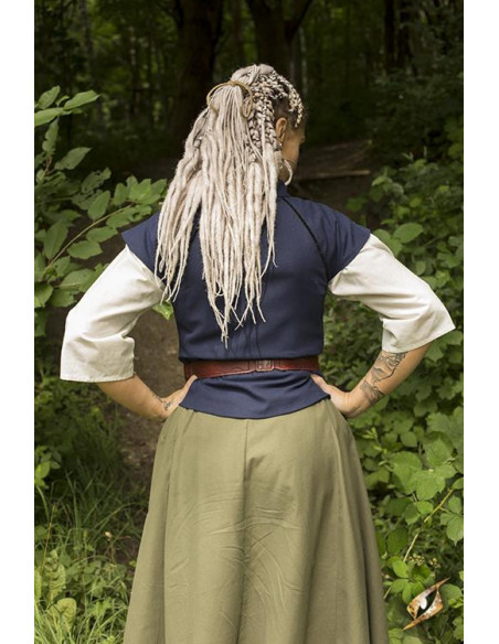 Gilet medievale donna Tristan in blu