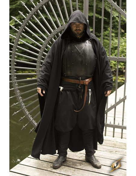 Mantella nera medievale Goffredo in lana