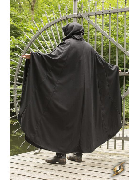 Mantella nera medievale Goffredo in lana