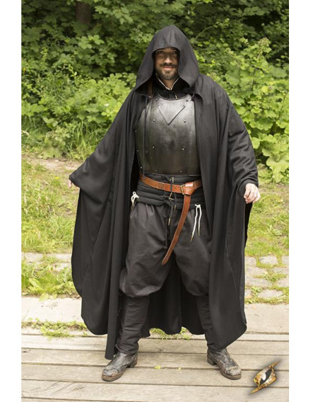 Mantella nera medievale Goffredo in lana