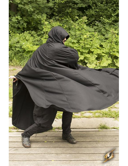 Mantella nera medievale Goffredo in lana