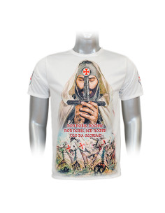 T-shirt a sublimazione bianca Cavalieri Templari 2