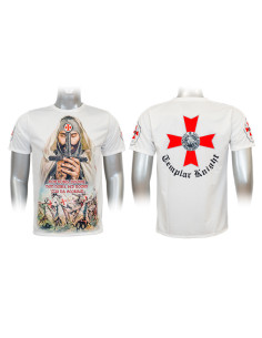 T-shirt a sublimazione bianca Cavalieri Templari