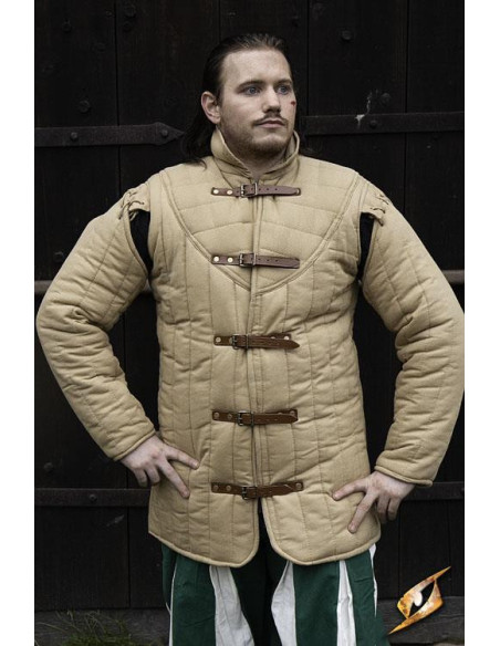 Gambeson trapuntato beige medievale