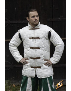 Gambeson bianco naturale trapuntato medievale
