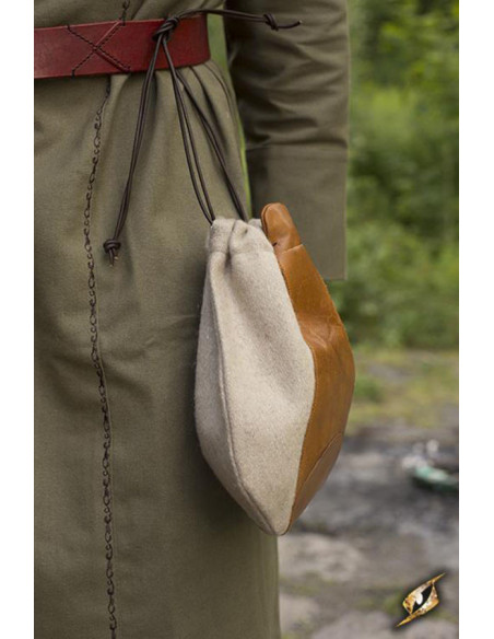 Borsa da mercante medievale, marrone...