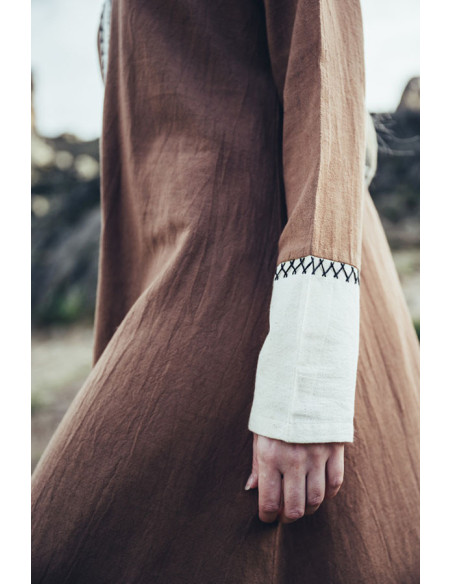 Abito lungo vichingo Freya, color sabbia