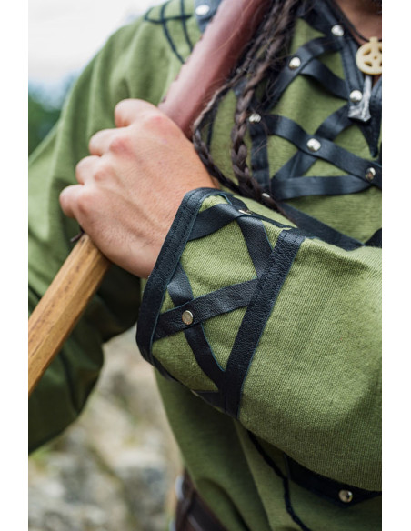 Tunica vichinga decorata Erik, verde