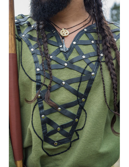 Tunica vichinga decorata Erik, verde