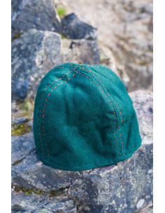 Berretto vichingo in lana verde modello Sjard