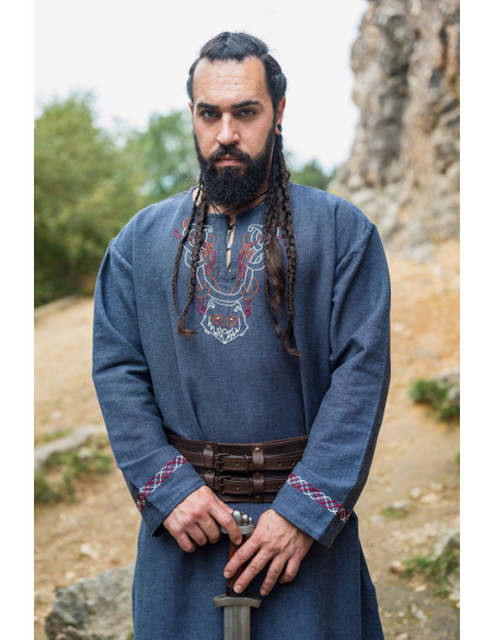 Tunica vichinga Freki con ricamo a...