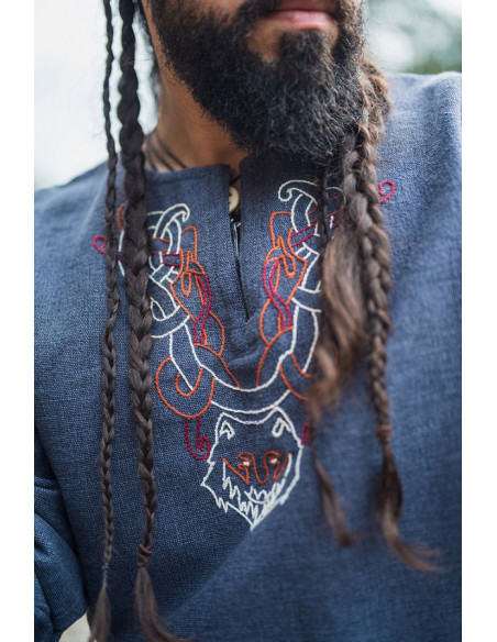 Tunica vichinga Freki con ricamo a...