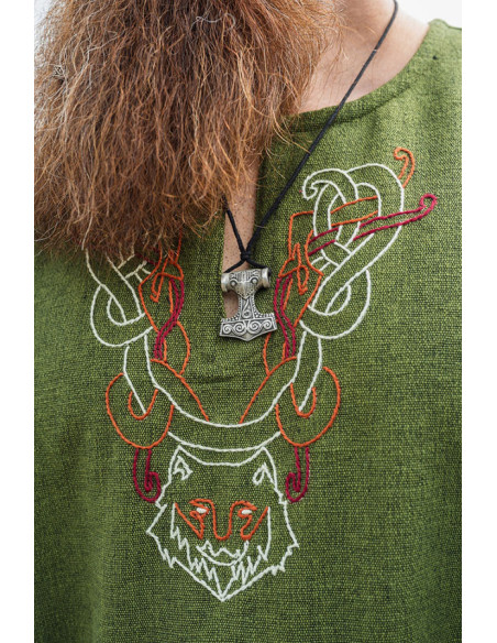 Tunica vichinga Freki con ricamo a...
