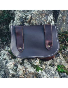 Borsa Hulda vichinga in pelle con nodo celtico, marrone 2