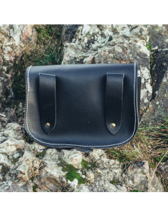 Borsa vichinga in pelle Hulda con nodo celtico, nera 2